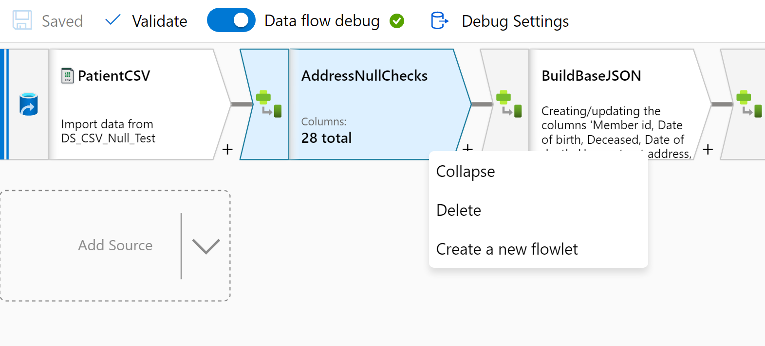 Screenshot showing creating a flowlet from an existing activity using the right-click menu option.