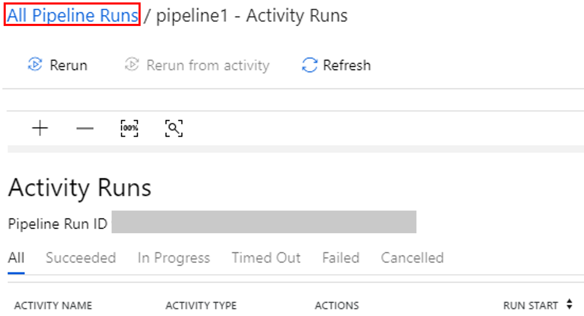 &quot;Activity Runs&quot; view