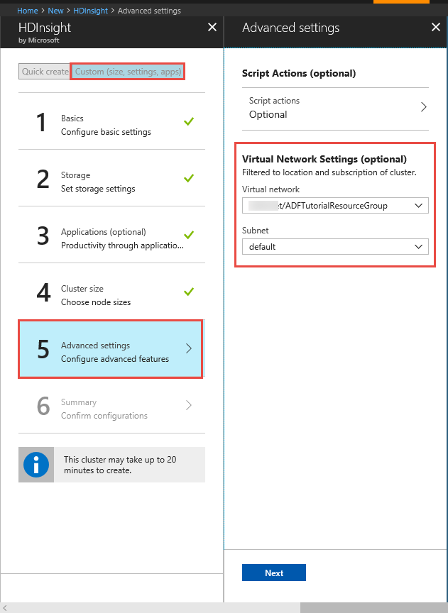 HDInsight in a virtual network