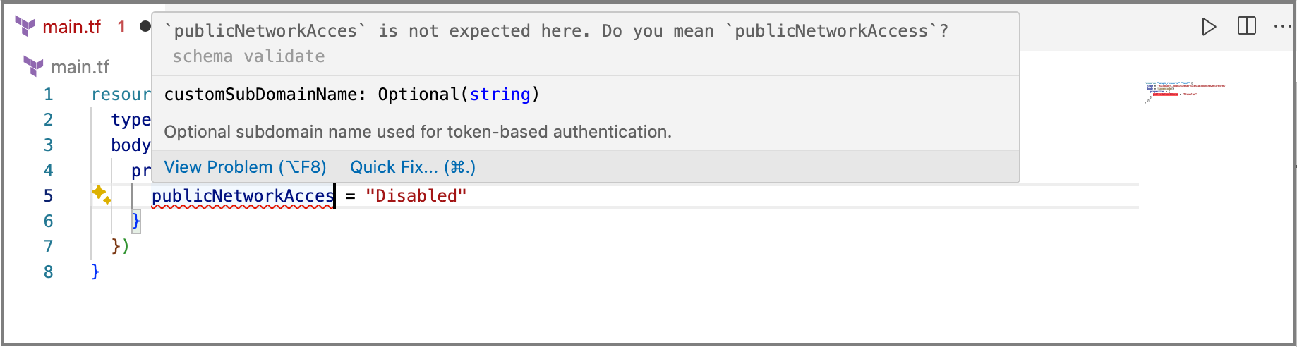 Syntax validation