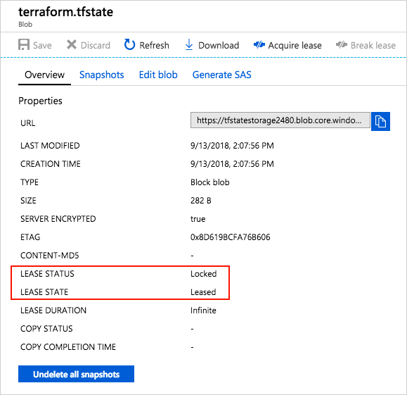 Azure blob with lock