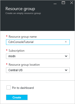 Screenshot of the Resource group dialog box.