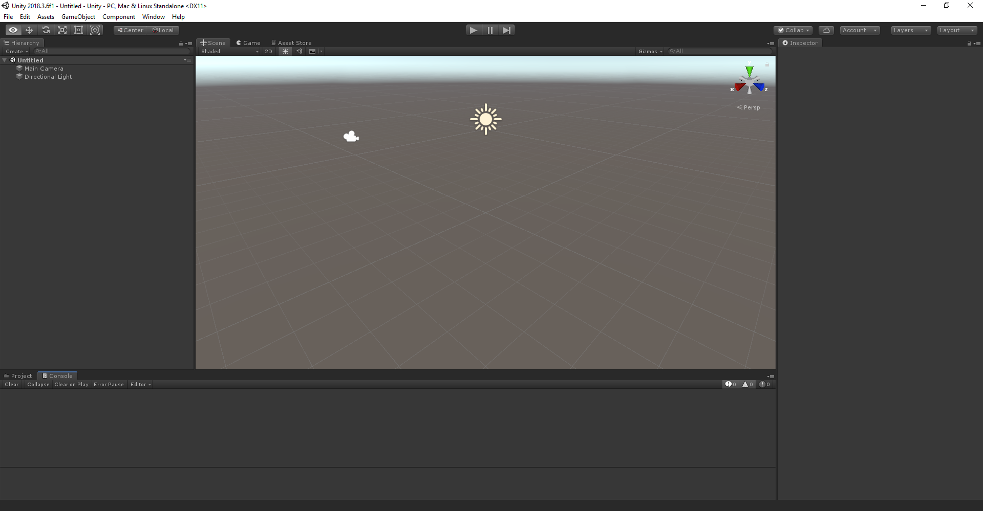 Screenshot of the Unity pane.