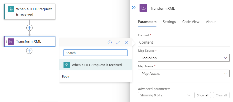 Screenshot shows Standard workflow with opened dynamic content list.