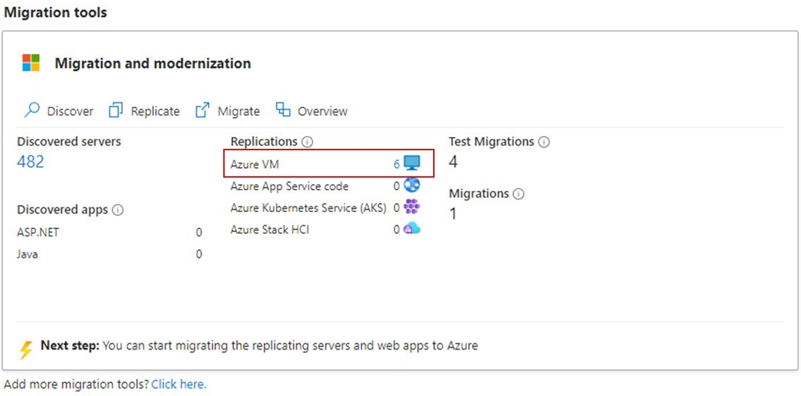 Screenshot of Test migrated servers.