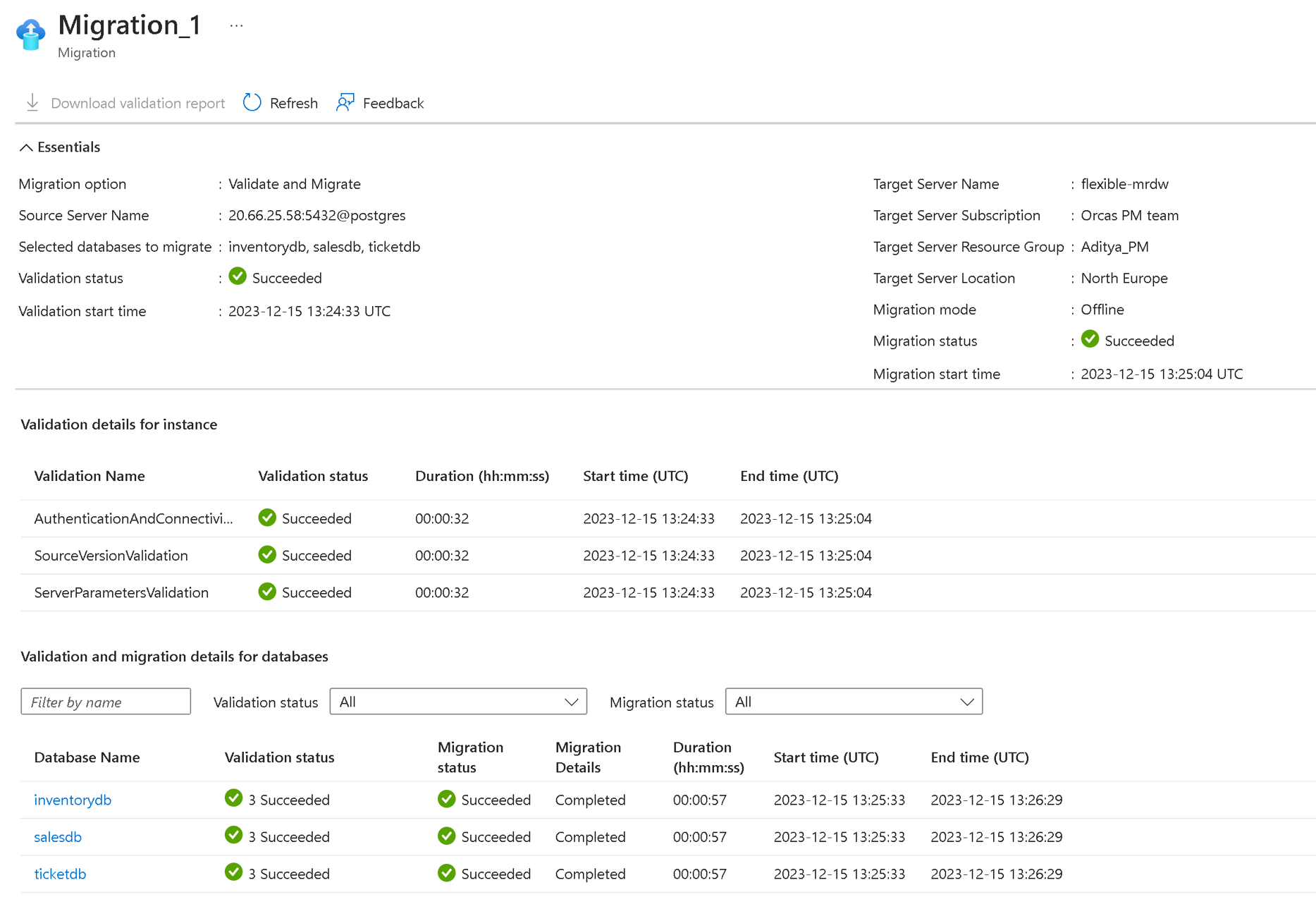 Screenshot of Details migration.