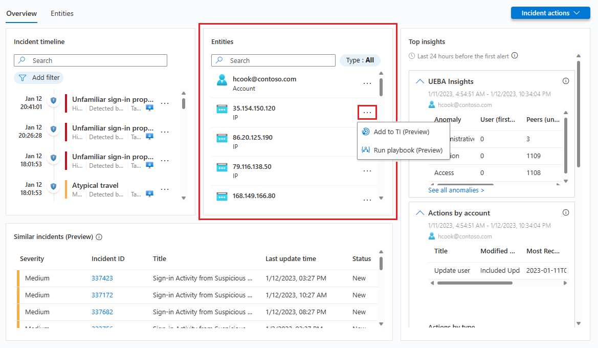 Screenshot of incident details page.