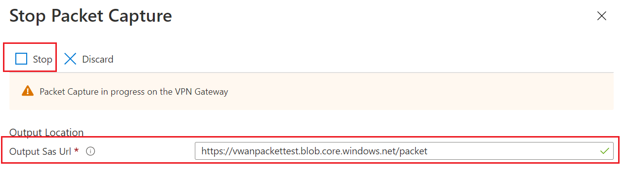 Graphic showing where to paste the Output Sas Url.