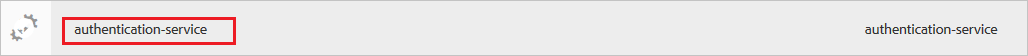 Screenshot that highlights authentication-service on the screen.