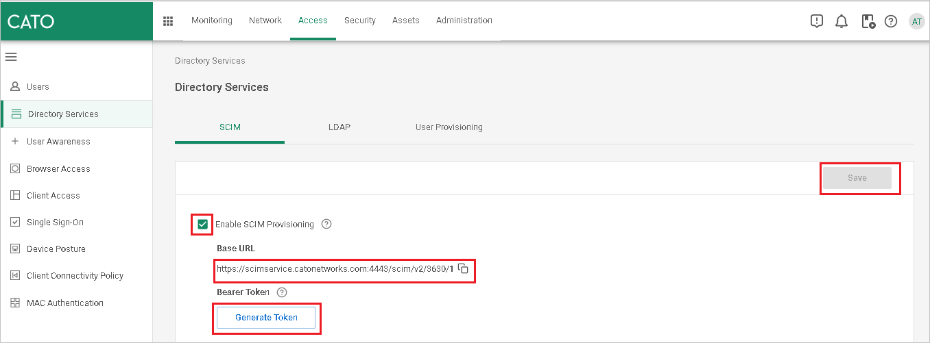 Screenshot of Enable SCIM Provisioning.