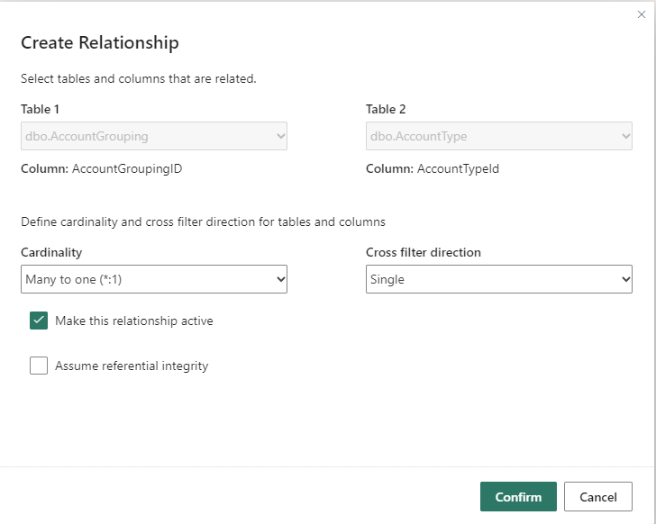 Screenshot of the Create Relationship screen.