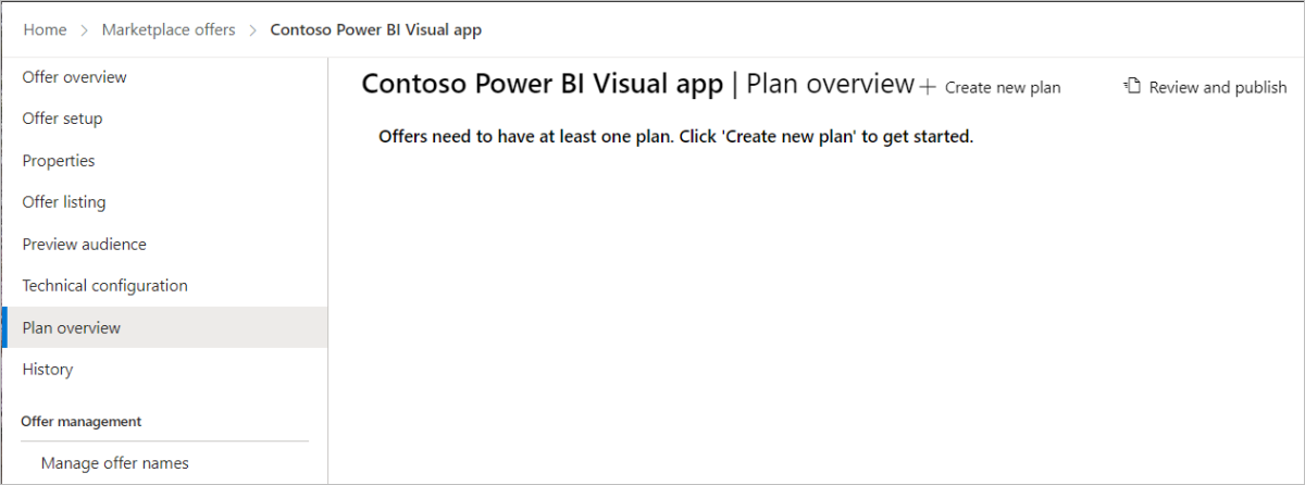 Screenshot the Plan overview tab in the left-nav of the Plan overview page.