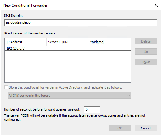 Conditional Forwarder 1 Windows DNS