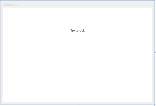 TextBlock control on the Greetings form