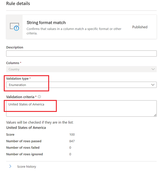 Screenshot of the menu to create a new enumeration rule.