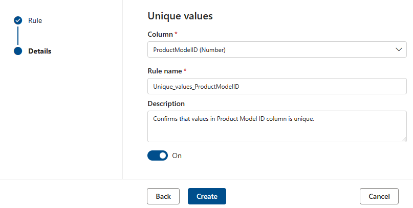 Data Quality uniqueness rule