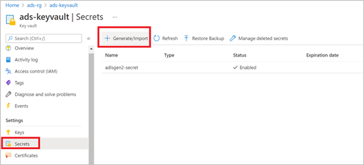 Screenshot that shows the access control for the storage account.