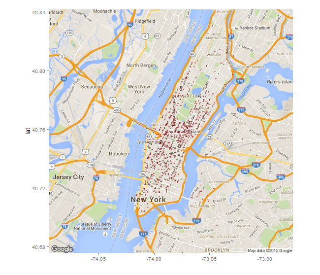 plotting taxi rides using a custom R function