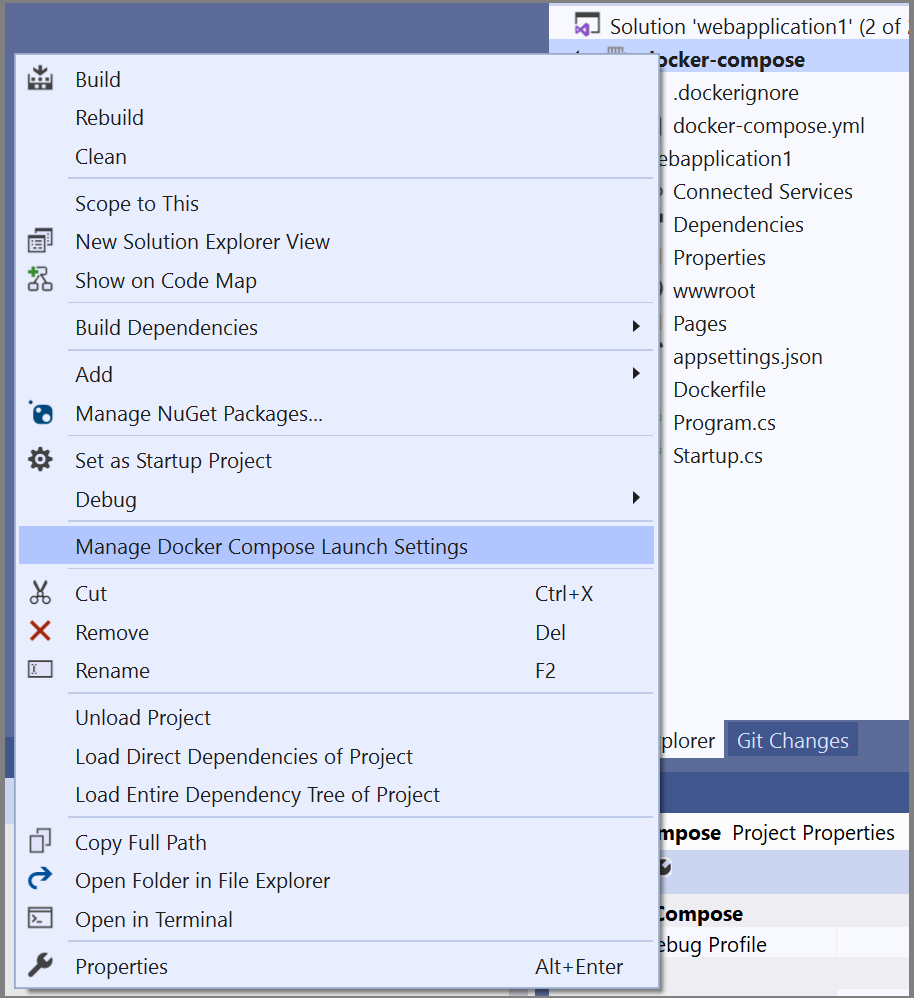 Screenshot of the context menu item