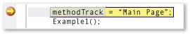 Screenshot that shows how to set a breakpoint.