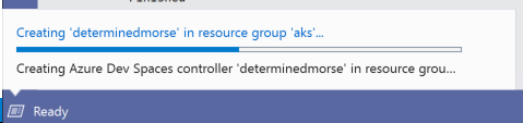 Azure Dev Spaces controller creation status via Background Tasks