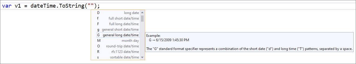 IntelliSense Completion in DateTime and TimeSpan String Literals