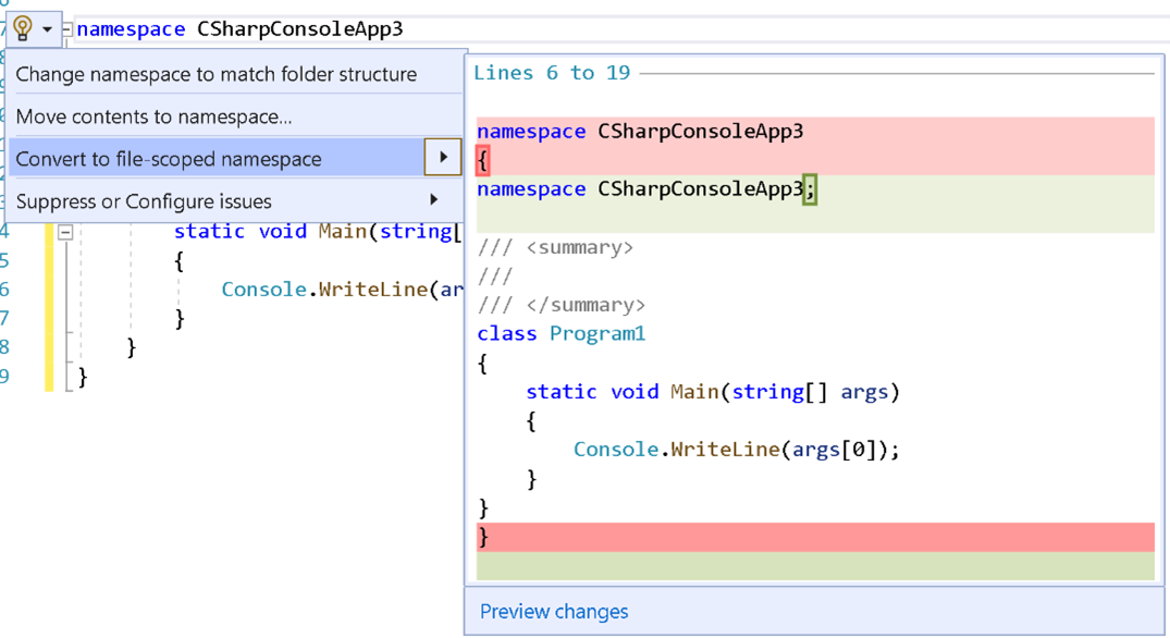 File-scoped namespace refactoring