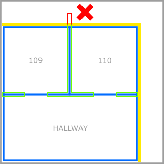 Example of interior wall outside the level boundary