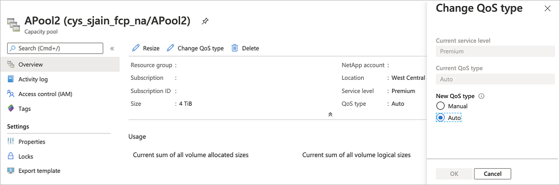 Change QoS type