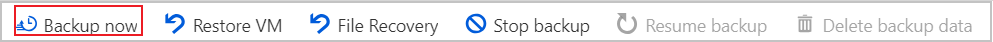 Screenshot showing the Backup now option.