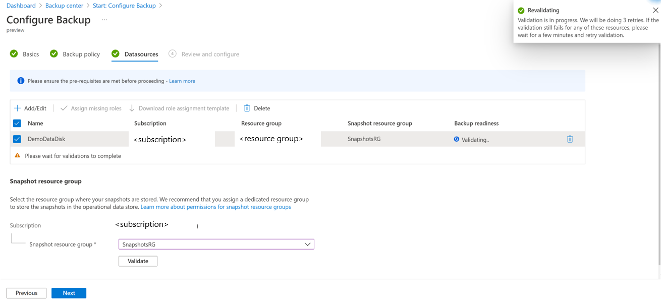 Screenshot showing the attempts to revalidate permission propagate for failed scenarios.