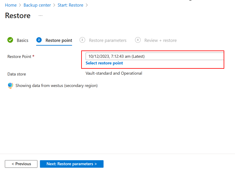 Screenshot shows how to view the restore points.