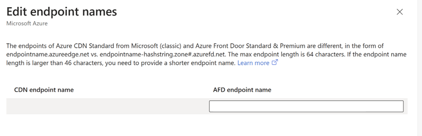 Screenshot of the edit the endpoint name page.