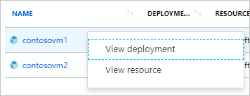 Screenshot of the context menu for a resource on the Remediate task tab.