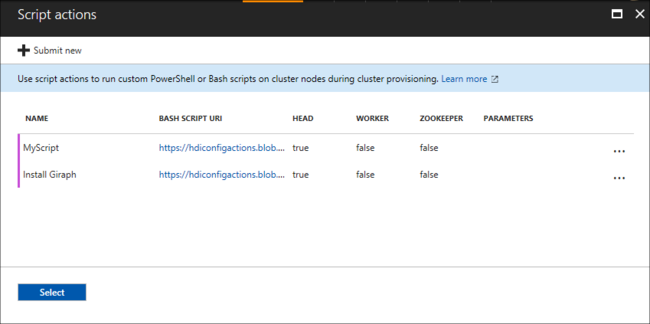 HDInsight multiple script actions.