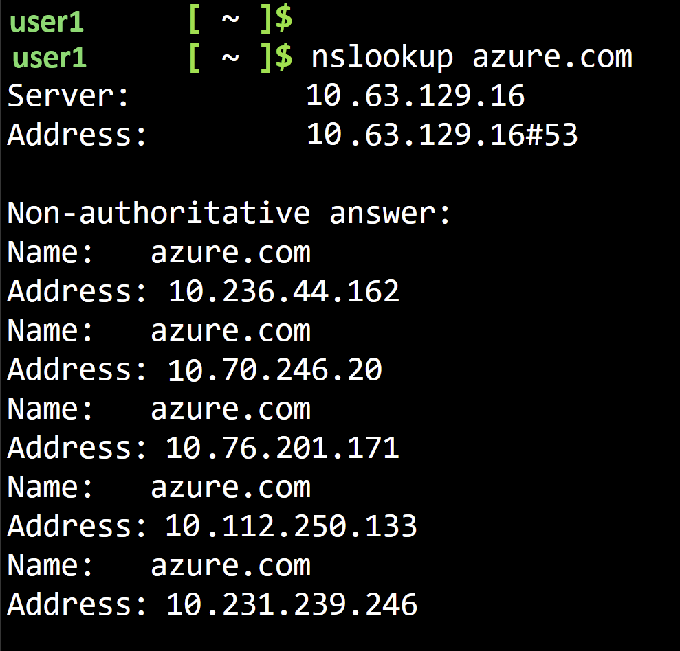 Screenshot that shows a successful response for DNS validation.