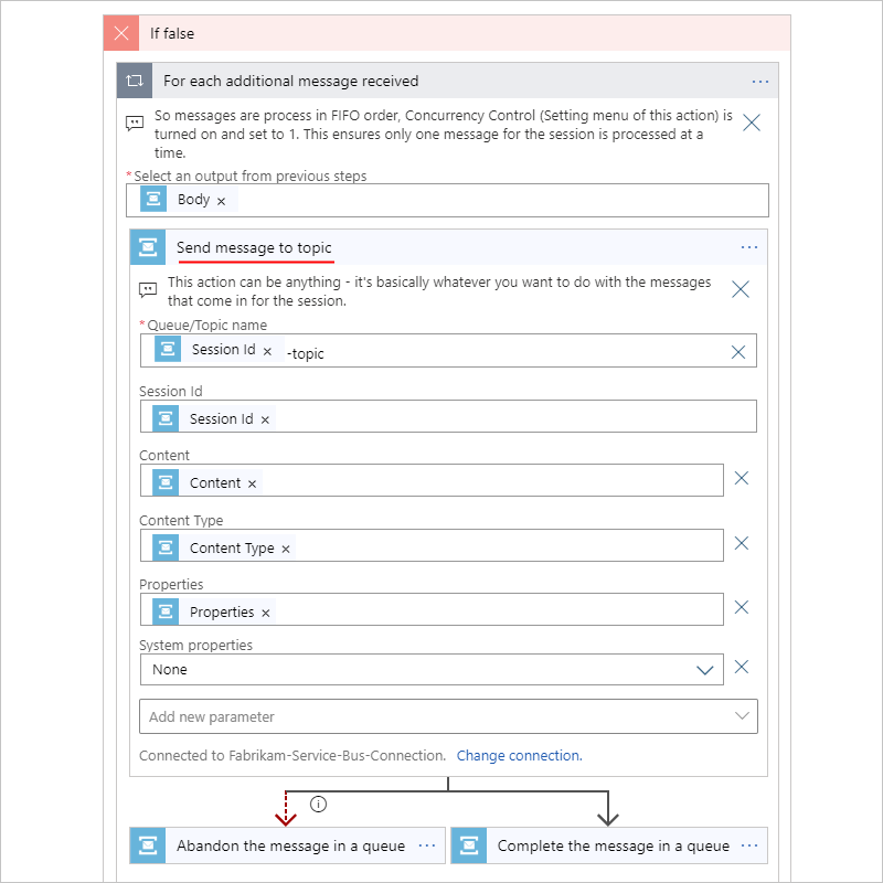 "For each" loop - Process each message one at a time