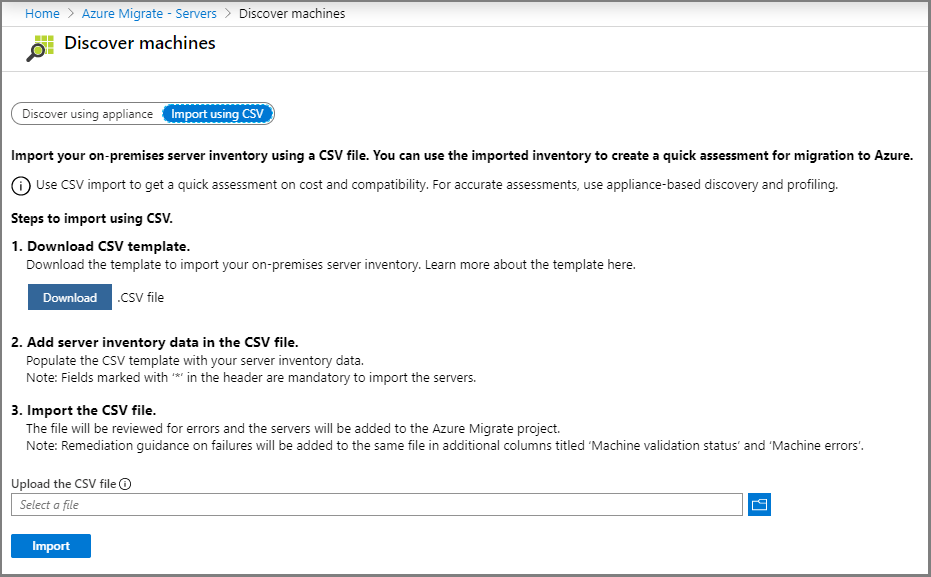 Download CSV template