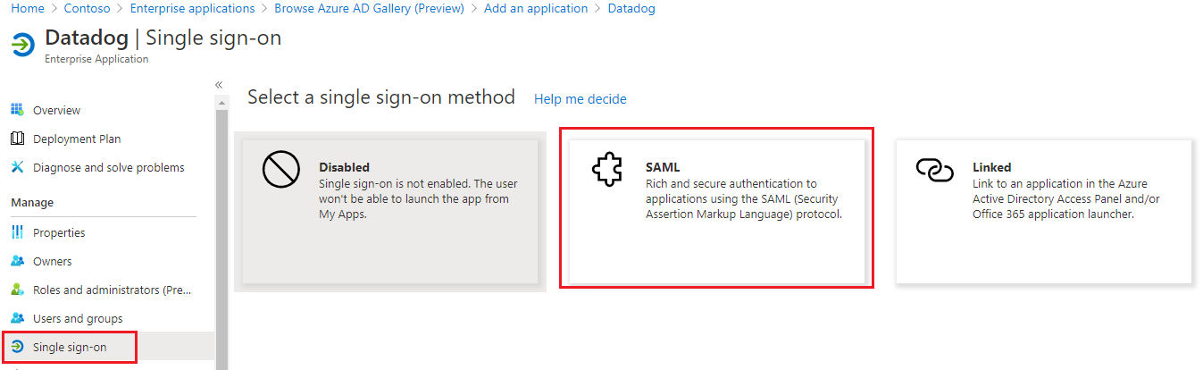 SAML authentication.