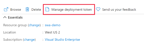 Managing deployment token