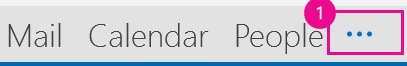 Elipses in the Outlook 2013 Navigation Bar.