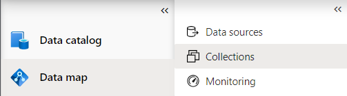 Screenshot of the data map menu with collections selected.
