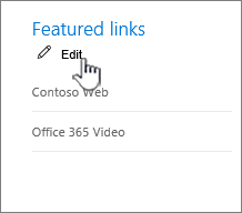 Featured links with Edit selected