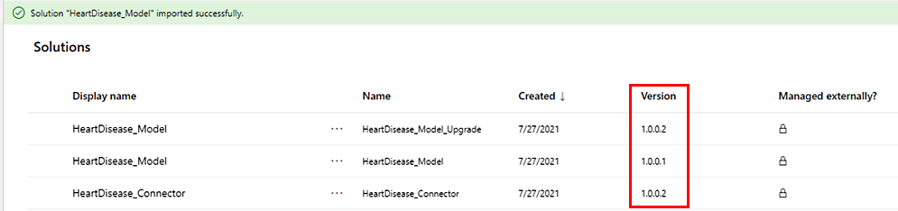 Screenshot of components before they're staged for upgrade.