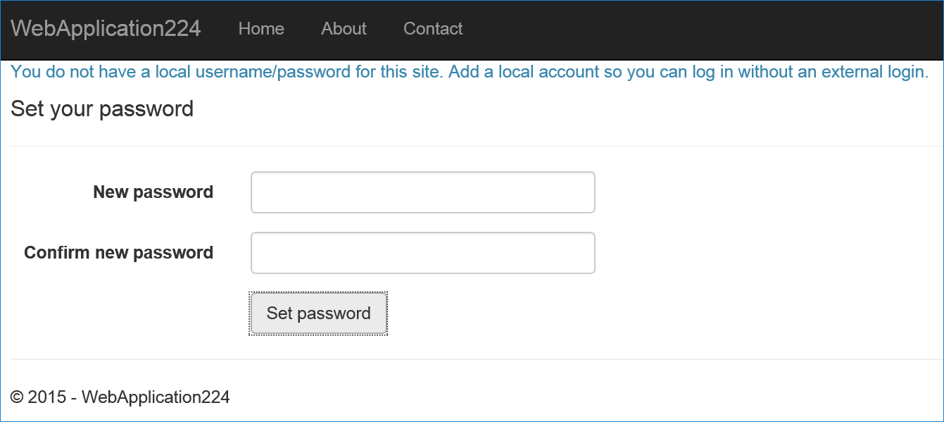 Set your password page