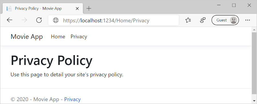 Privacy tab