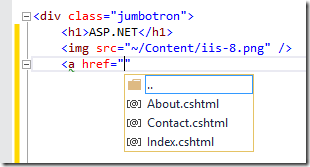 Screenshot of new dialog-free, fluent typing u r l Picker that filters file lists appropriately. Example illustrates h t m l links.