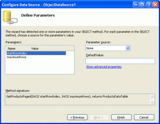 Leave the Input Parameter Sources as None