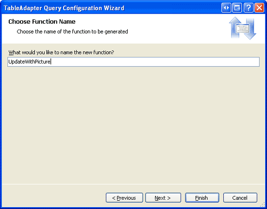 Name the New TableAdapter Method UpdateWithPicture