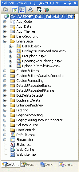 Add the ASP.NET Pages for the Binary Data-Related Tutorials